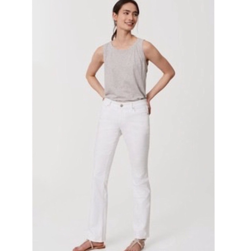 LOFT straight curvy white jean